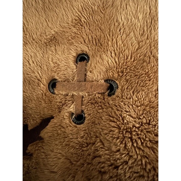 Faux Brown Suede Coat‎ Size Medium Boho Festival Vegan Unique - Picture 7 of 11